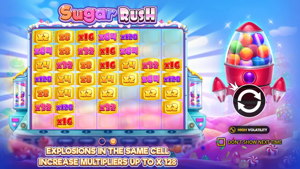 Стартовый экран Sugar Rush от Pragmatic Play