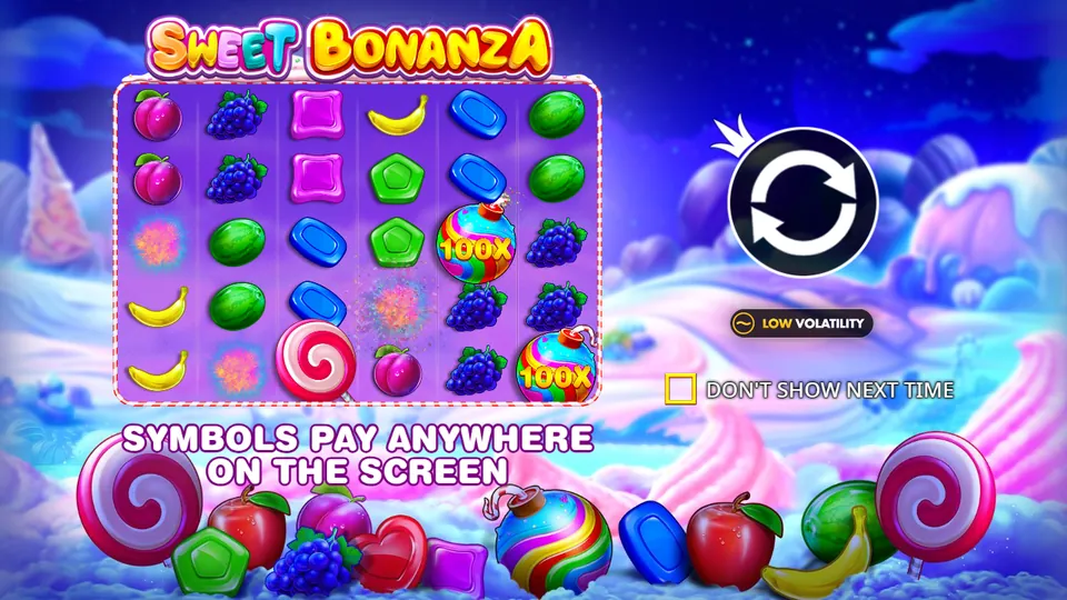 Стартовый экран Sweet Bonanza от Pragmatic Play